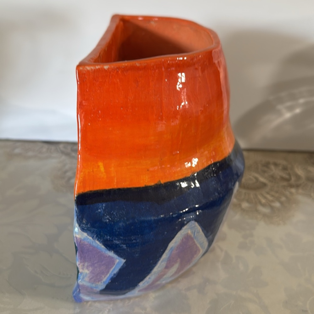 Handcrafted Multicolor Ceramic Vase local Artis in Texas 2017 Aram - Picture 2 of 6